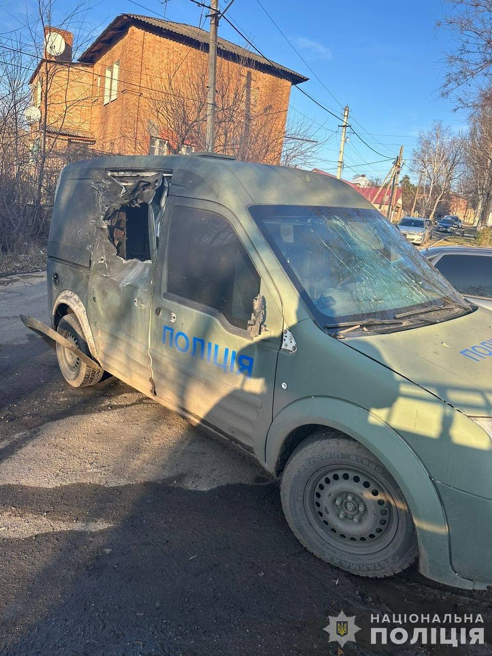 Наслідки влучання безпілотника. Фото: МВС
