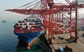 A cargo ship docking at Qingdao Port, east China's Shandong Province. Photo by Xinhua/Li Ziheng.