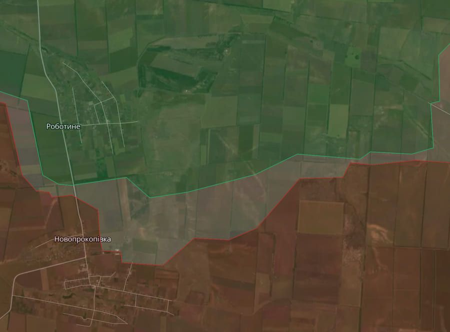 Приблизна лінія зіткнення в районі Роботиного станом на 17 лютого. Фото: deepstatemap.live