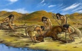 The artistic rendering of Homo sapiens living in the Shiyu Site in north China's Shanxi Province dating back 45,000 years. Photo by Xinhua.