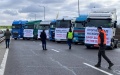 Ukrainian carriers in response to Polish blockade block border with Poland