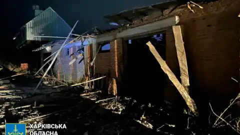Russians hit agricultural enterprise in the Kharkiv Region with drones at night