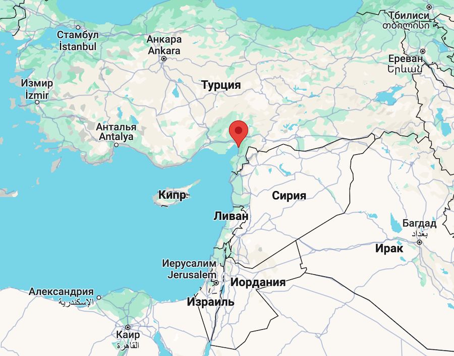 Місто Дьортйол на мапі Туреччини. Фото: Google Maps