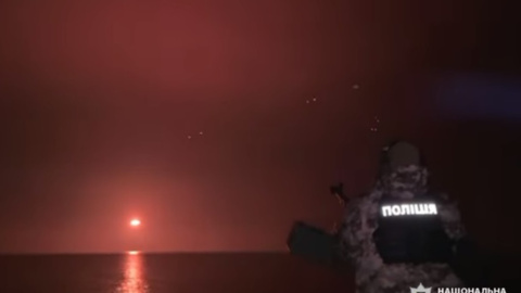 В Одесі поліцейські з кулемета збили Shahed. Відео збиття