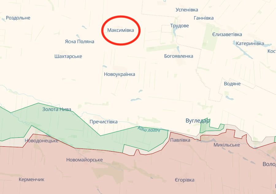 Окупанти завдали авіаудар по селу Максимівка в Донецькій області. Фото: deepstatemap.live