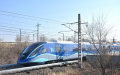 A hydrogen-powered urban train runs on a test track in Changchun, northeast China's Jilin Province. Photo by CRRC Changchun Railway Vehicles Co., Ltd./Xinhua.