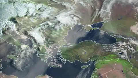 Карта пилової бурі від Укргідрометцентру.