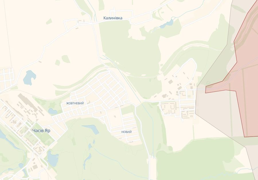 Approximate front line in the area of Chasiv Yar in the Donetsk Region. Photo: deepstatemap.live