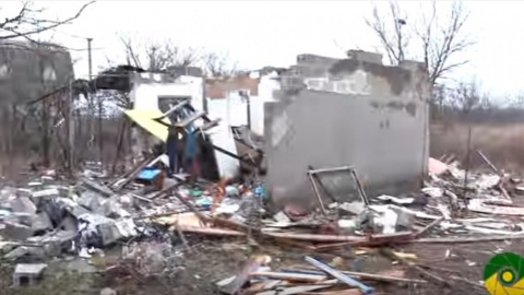 Наслідки обстрілу Водяного. Скріншот відео 