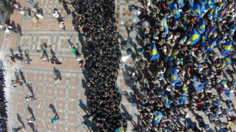 Сутички під Радою зняли з безпілотника