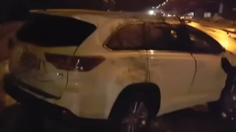 З'явилося відео аварії, в якій постраждав Караченцов. Скріншот відео 
