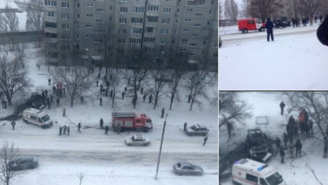 У Луганську вибухнув автомобіль. Фото: @fokctrot 