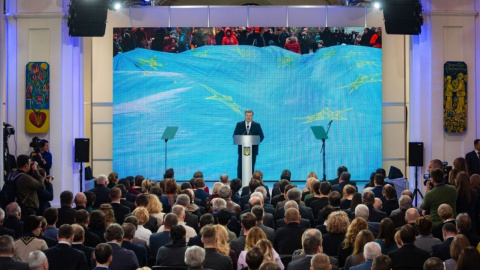 Під час урочистої промови Президент критично висловився про популізм в Україні. Фото: president.gov.ua