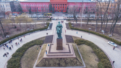 Шевченківські дні-2017: університет, пам'ятник і парк Шевченка в Києві з висоти пташиного польоту