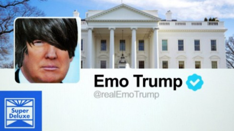 З твітів Трампа зробили емо-пісню і назвали його "Емо-Трампом". Фото: twitter.com/superdeluxe