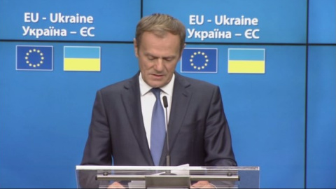 Президент Евросовета назвал украинцев примером мужества и достоинства на украинском языке
