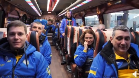 Національна паралімпійська збірна України прибула в Корею. Скріншот відео facebook.com/NationalSportsCommitteeOfTheDisabledOfUkraine