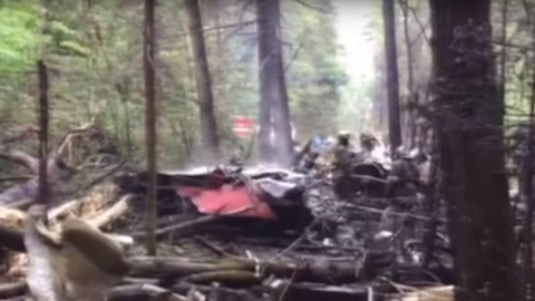 З'явилося відео з місця падіння винищувача в Росії
