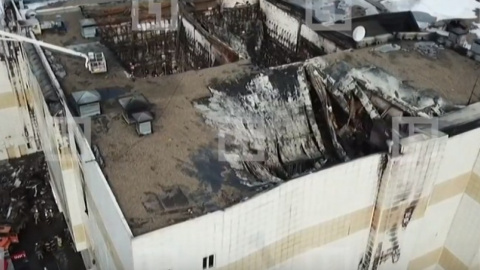 "Зимову вишню" в Кемерово після жахливої пожежі показали з висоти пташиного польоту