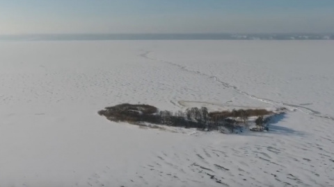 Водосховище повністю замерзло 