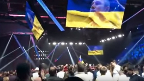 Реакція росіян на Гімн України. Скріншот відео 