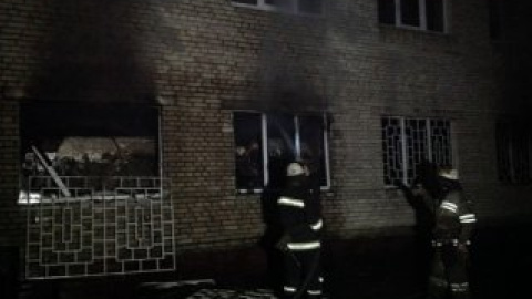 Пожар во львовской казарме "Беркута".