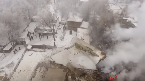 Місце падіння літака в Киргизії. Скріншот відео