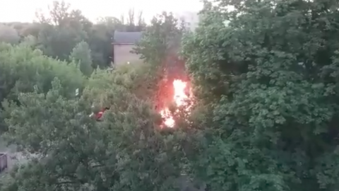Пожежа на території кіностудії. Скріншот відео
