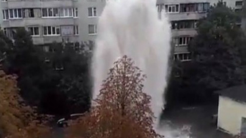 У Харкові прорвало трубу. Скріншот відео 