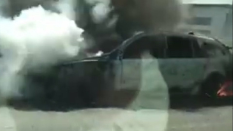 На Південному мосту горіло авто. Скріншот відео 