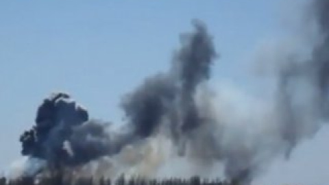 Взрыв в аэропорту Краматорска. Фото: Скриншот youtube.com