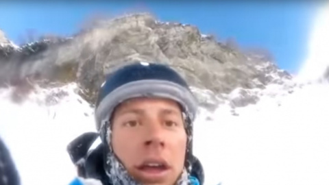 Гірськолижник зняв на GoPro своє падіння з 40-метрової висоти і залишився живий