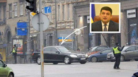 Гройсман їздив на броньованому седані Mercedes. Фото:strana.ua