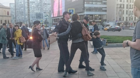 В Москве полиция задержала 9-летнего мальчика. Фото очевидца