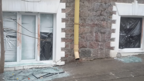 Погром салону в центрі Києва. Скріншот відео