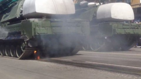 ​Опубліковано відео загорання "Бука" на військовому параді в Росії