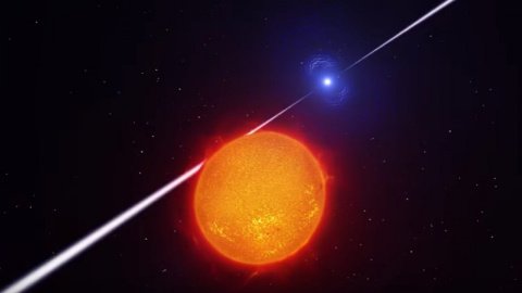 Две звезды устроили лазерное шоу в созвездии Скорпиона. Фото: Скриншот