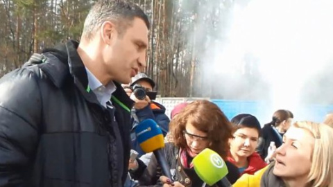 Жахливі крики "поранених" не перешкодили Кличку дати інтерв'ю