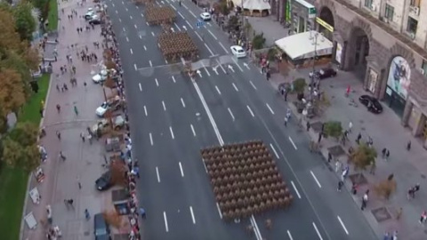 Репетиція військового параду в Києві з висоти пташиного польоту
