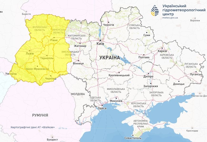 Заморозки 23 квітня. Карта: Укргідрометцентр