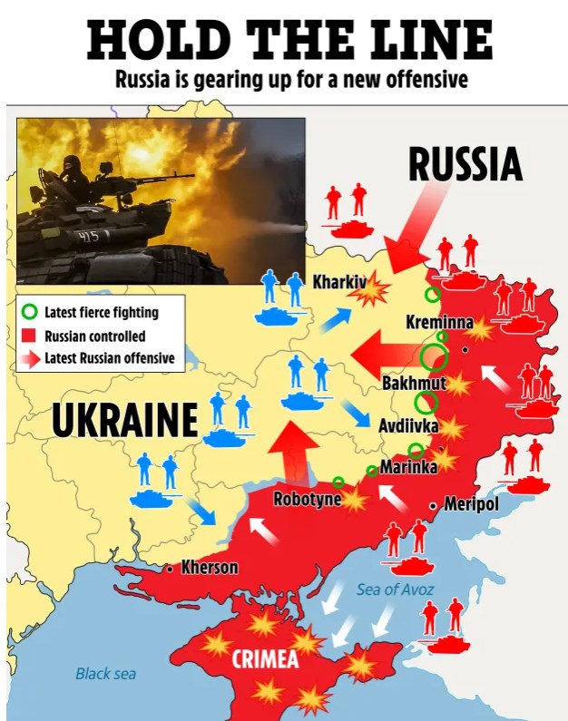Наступ Росії. Карта: thesun