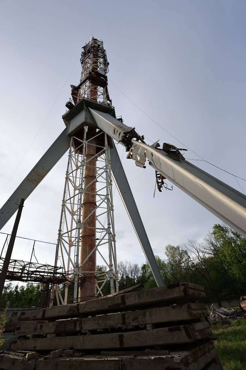 Kh-59 missile hit Kharkiv TV tower. Photo: Syniehubov