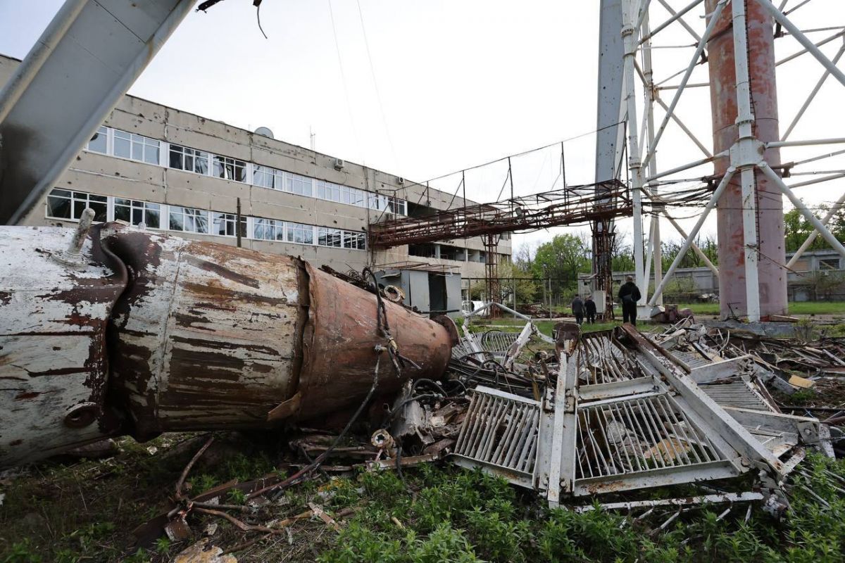 Kh-59 missile hit Kharkiv TV tower. Photo: Syniehubov
