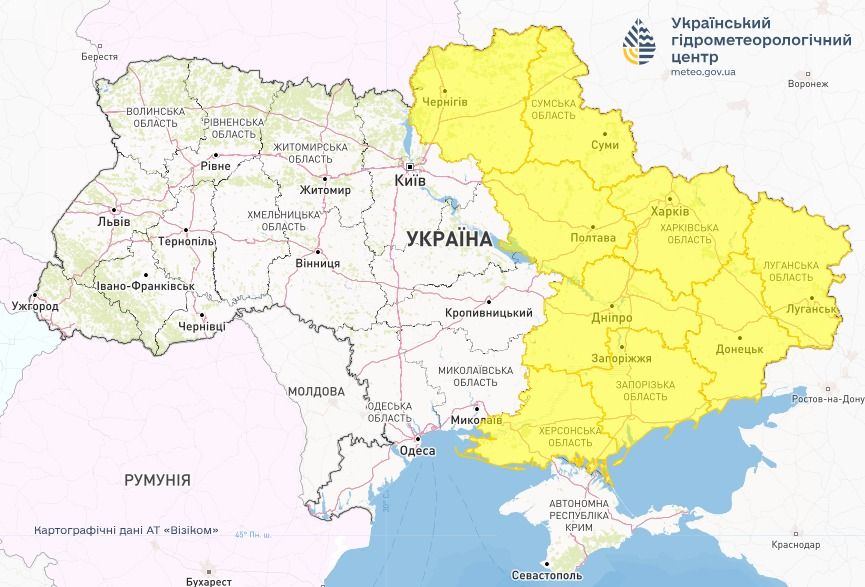 Заморозки 4 та 5 травня. Карта: Укргідрометцентр