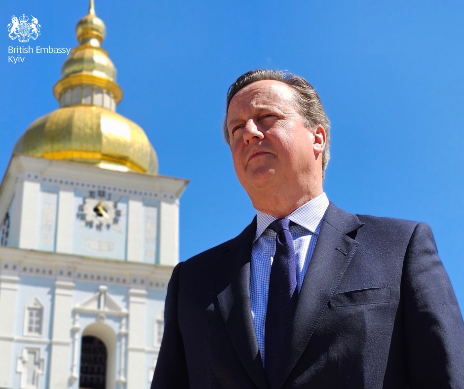 David Cameron in Kyiv. Photo: facebook/ukinukraine