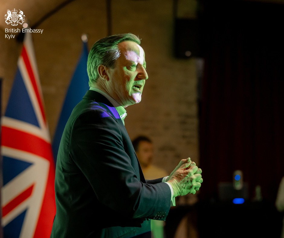 David Cameron in Kyiv. Photo: facebook/ukinukraine