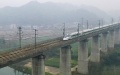 A high-speed train running on a bridge in Yuping Dong Autonomous County of Tongren City, southwest China's Guizhou Province. Photo by Hu Panxue/Xinhua.