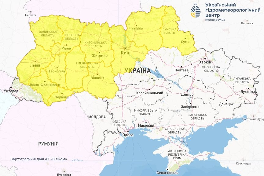 Заморозки в Україні 14 травня. Карта: Укргідрометцентр

