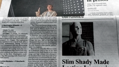 Некролог Slim Shady у газеті Detroit Free Press. Фото: shadyverse