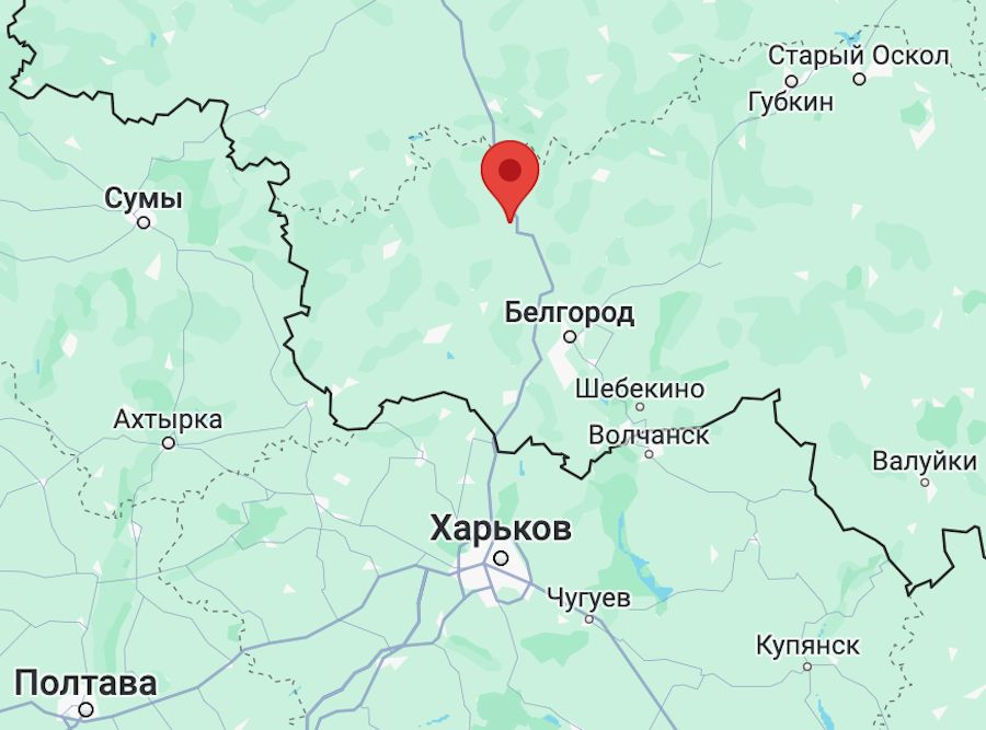 У Бєлгородській області згорів склад боєприпасів росіян. Фото: Google Maps